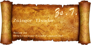 Zsingor Tivadar névjegykártya