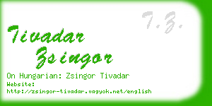 tivadar zsingor business card